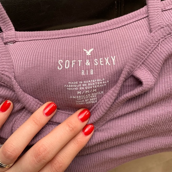 American eagle ribbed purple shirt - Picture 2 of 5